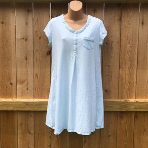 Eileen West Pima Cotton Nightgown Knee Length Mint Green Women's Size S
